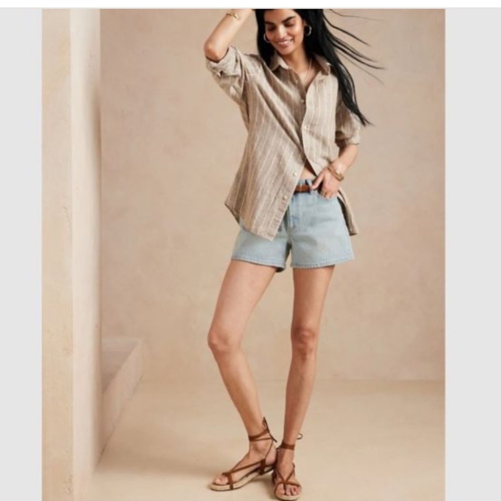 Banana Republic Light Wash Blue Denim Women's Shorts Size 27/4 4 inch inseam